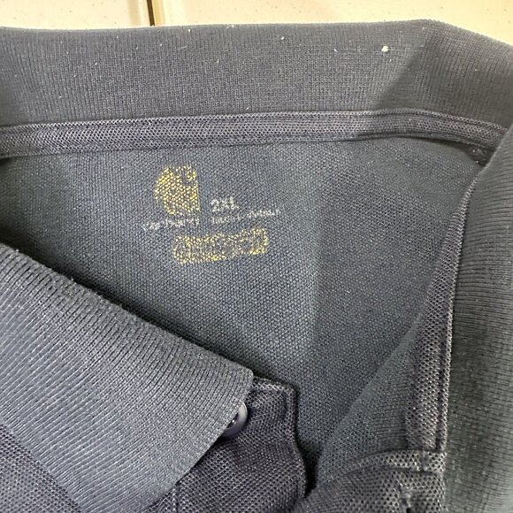 Carhartt Original Polo Shirt Blue Blue Men’s Size XXL - Picture 2 of 5